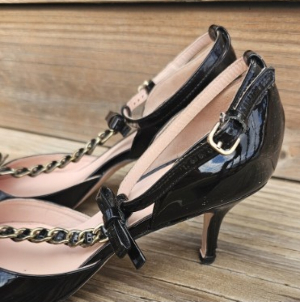 VALENTINO RED Patent Leather T STRAP PUMPS SIZE Usa 8 Size 38 - Picture 3 of 9